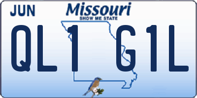 MO license plate QL1G1L