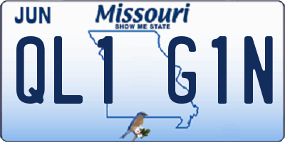 MO license plate QL1G1N