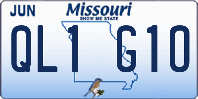 MO license plate QL1G1O