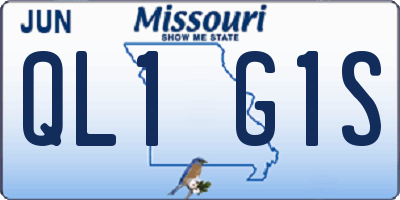 MO license plate QL1G1S