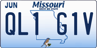 MO license plate QL1G1V