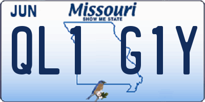 MO license plate QL1G1Y