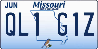 MO license plate QL1G1Z