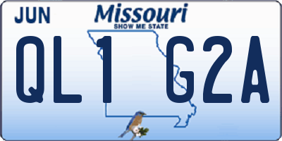 MO license plate QL1G2A