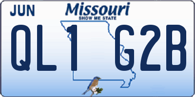 MO license plate QL1G2B