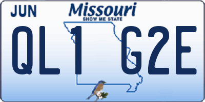MO license plate QL1G2E