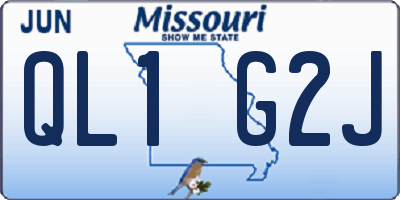 MO license plate QL1G2J