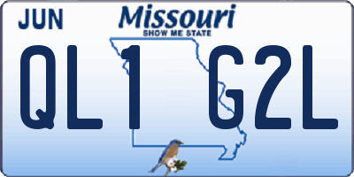 MO license plate QL1G2L