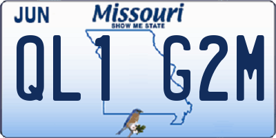 MO license plate QL1G2M