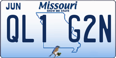 MO license plate QL1G2N