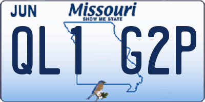 MO license plate QL1G2P