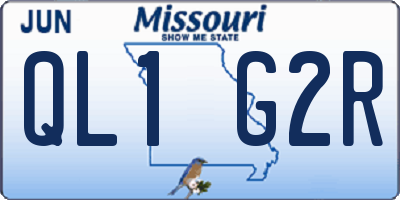 MO license plate QL1G2R