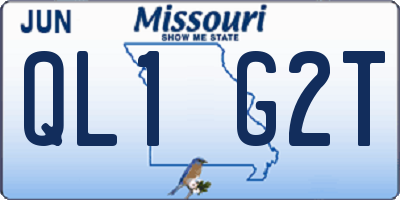 MO license plate QL1G2T
