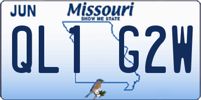 MO license plate QL1G2W