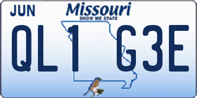 MO license plate QL1G3E
