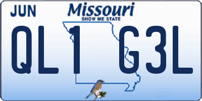 MO license plate QL1G3L