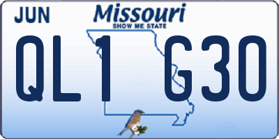 MO license plate QL1G3O