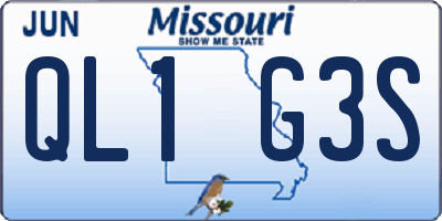 MO license plate QL1G3S