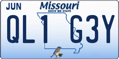 MO license plate QL1G3Y
