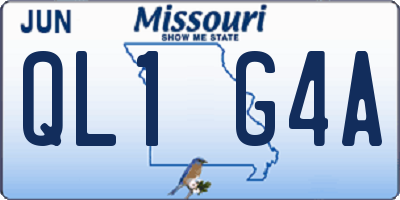 MO license plate QL1G4A