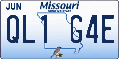 MO license plate QL1G4E