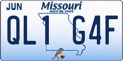 MO license plate QL1G4F