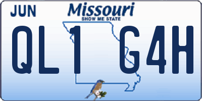 MO license plate QL1G4H