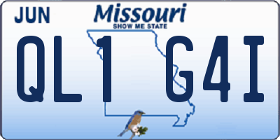 MO license plate QL1G4I