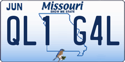 MO license plate QL1G4L