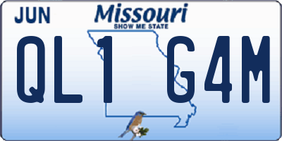 MO license plate QL1G4M