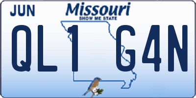 MO license plate QL1G4N