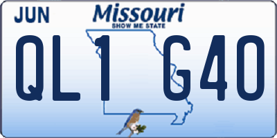 MO license plate QL1G4O