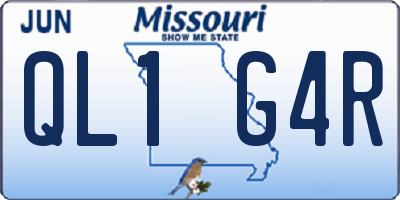 MO license plate QL1G4R