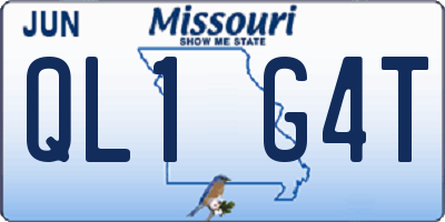 MO license plate QL1G4T