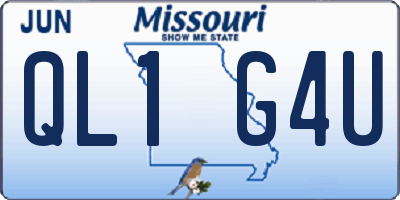 MO license plate QL1G4U