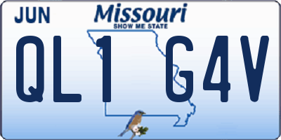 MO license plate QL1G4V