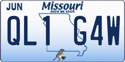 MO license plate QL1G4W
