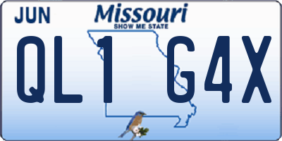 MO license plate QL1G4X