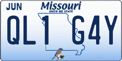 MO license plate QL1G4Y