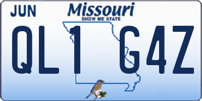 MO license plate QL1G4Z