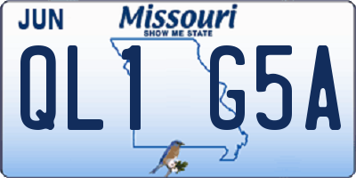 MO license plate QL1G5A