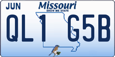 MO license plate QL1G5B