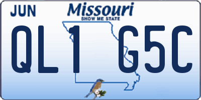 MO license plate QL1G5C