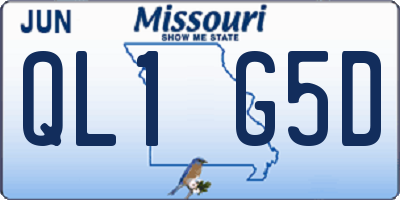 MO license plate QL1G5D
