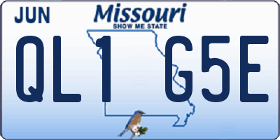 MO license plate QL1G5E