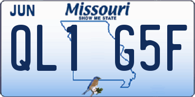 MO license plate QL1G5F