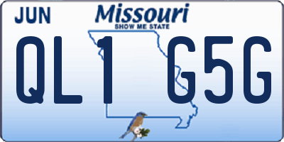 MO license plate QL1G5G