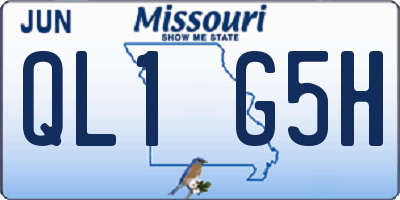 MO license plate QL1G5H