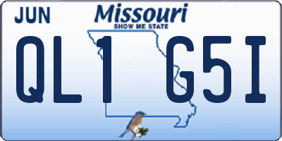 MO license plate QL1G5I