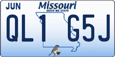 MO license plate QL1G5J